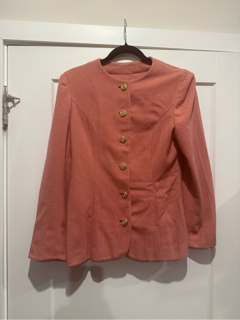 Vintage hand made Women's Blush Pink Button-Front Jacket